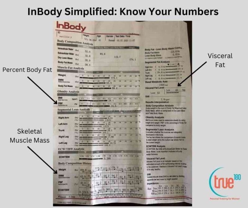 percent body fat Inbody sheet